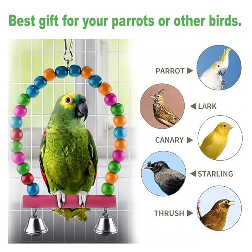 11 Pack Bird Toys Parrot Chewing Toys, Parrots Cage Toys, Parakeet Parrot Swing Chewing Hanging Toys Bird Cage Toys for Small Parrots, Macaws, Parakeets, Conures, Cockatiel, Budgie and Love Birds - Image 5