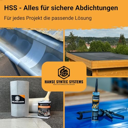 Dach Reparaturband Vlies+ für Flüssigkunststoff - Selbstklebend für eine doppelte Dachabdichtung, als Dachrinnen Reparaturset und vieles mehr - Witterungs- und UV-beständig (10cm x 5m)