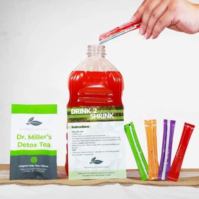 4 Week DRINK2SHRINK Detox Tea Formula Flat Belly System Detox Kit | NOT PREMADE (Pineapple - Peach - Fruit Punch - Strawberry)