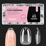 Beetles Gel Nail Tips Short Oval 576Pcs, 12 Sizes Pre-Shaped Half Matte Press On Nails Gelly Tips False Nails for Gel Full Cover False Nails Home DIY Nail Salon Gifts for Girls Women
