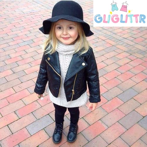 Toddler Baby Boy Girl Motorcycle Faux Leather Jackets Coat Winter Outwear for 1-6Y2