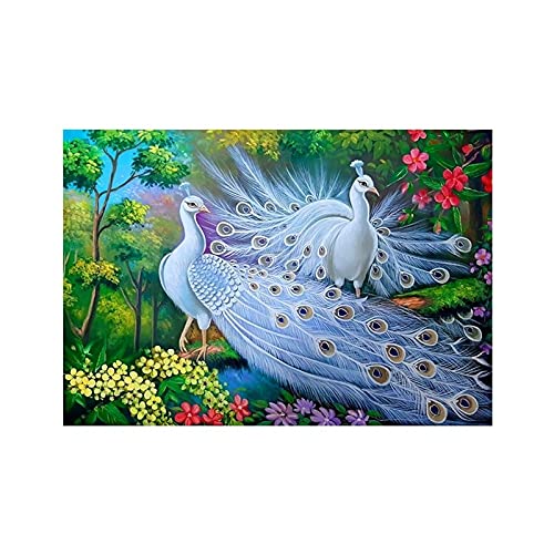 Kit diamond painting paon de forêt 80x180cm, grand format broderie diamant à offrir en cadeau