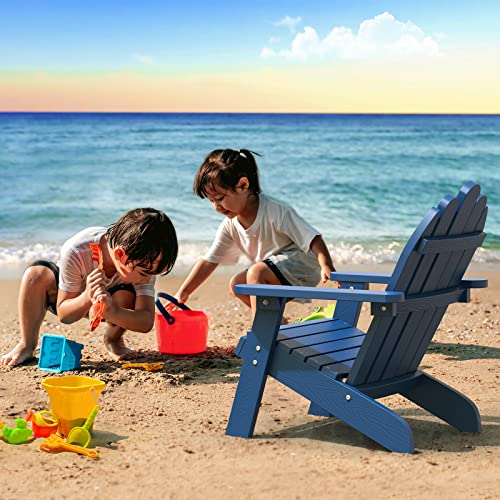 Dwvo Adirondack Chair, All Weather Resistant, Indoor Outdoor Adirondack Chairs For 3+ Years Old, Easy-Maintenance Patio Chair For Backyard, Lawn & Deck, Blue #TOP3