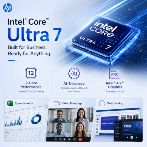 Image of HP OmniBook (Next Gen Pavilion) 17.3 inch Business Laptop, FHD IPS Micro-Edge Display, Intel Core Ultra 7, 24GB DDR5 RAM, 512GB PCIe SSD, Backlit Keyboard, Wi-Fi 7, Thin & Lightweight, Windows 11 Pro