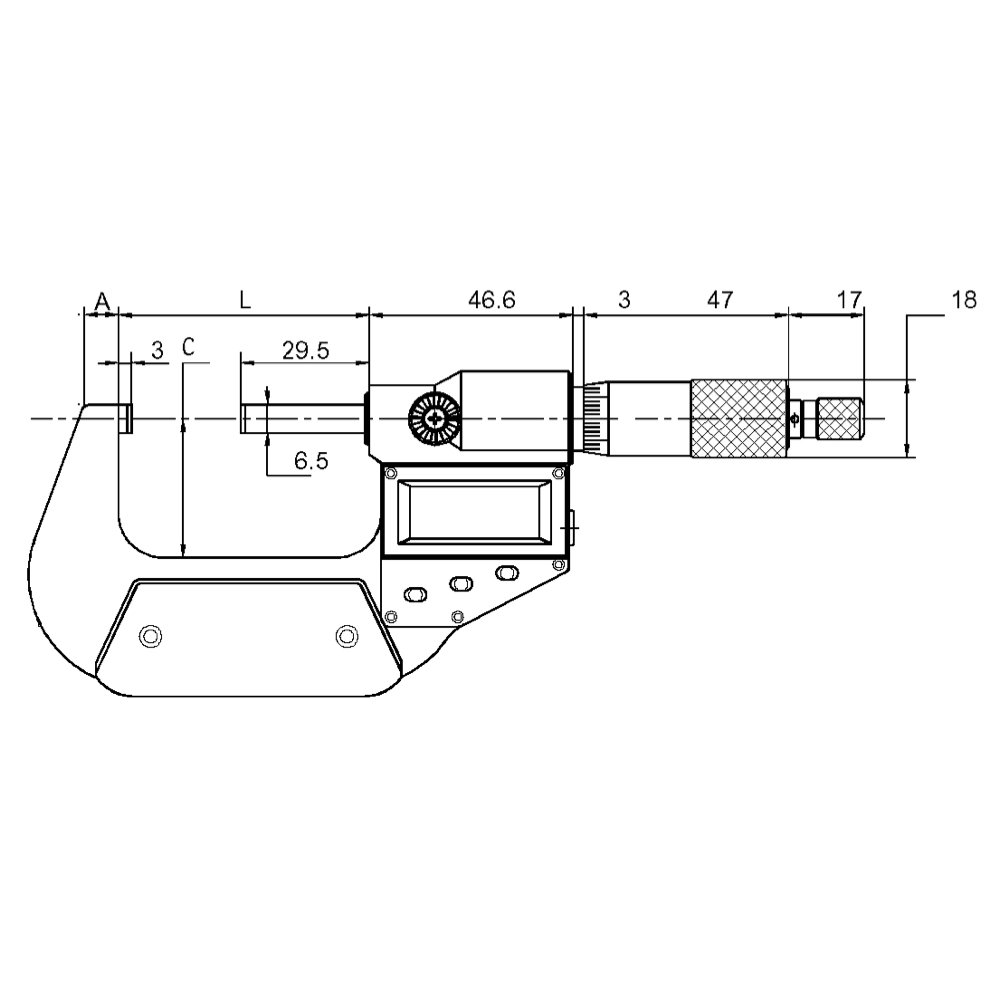 STEINLE 2245 Bügelmessschraube Digital 0-25 mm DIN 863, Schutzart IP65