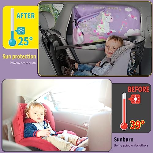 image for DIZA100 Car Window Shades, 2 PCS Magnetic Double Layer Car Sun Shade f