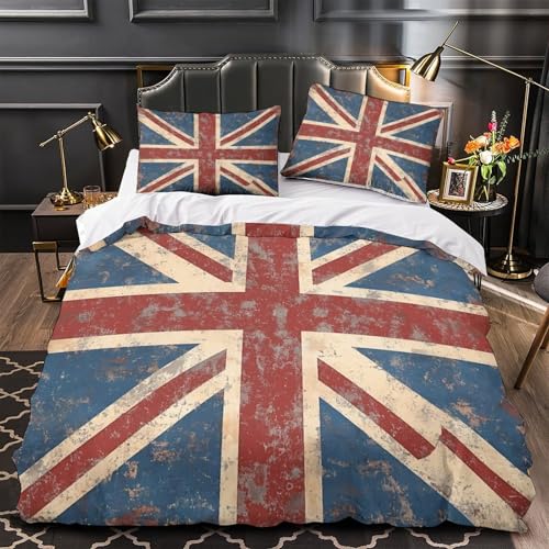 Parure de lit Union Jack microfibre lavable machine housse de couette double - 2
