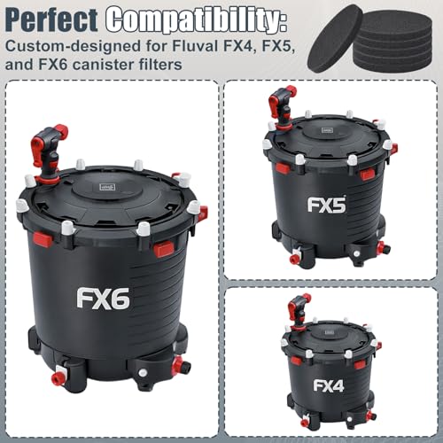 Image of Fx4 Carbon Filter Pads Compatible with Fluval FX4 FX5 / FX6 Canister Filter,Replacement Carbon Impregnated Foam Pads Aquarium Filter Media Pack of 12