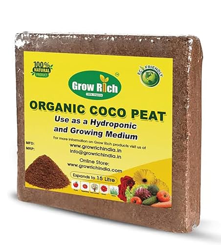 Image of Grow Rich Premium 2-Pack 1 kg Cocopeat Blocks - Boost Your Garden with 100% Natural Eco-Friendly Cocopeat for Home, Hydroponics, and More - Brown