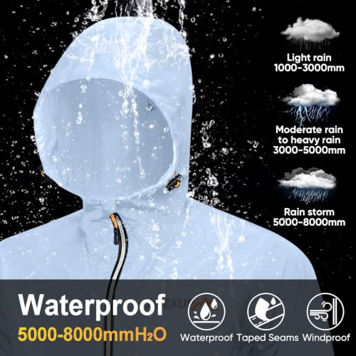 Image of APEXUP Packable Rain Jacket Men Waterproof Lightweight Raincoat with Hood