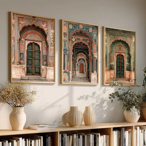 Image of kotart Traditional Indian Wall Art Painting for Living Room | Paintings Frame For Home Decoration | Framed Wall Painting for Home Room Bedroom Office Wall Decor Set of 3 (10X13 inch)