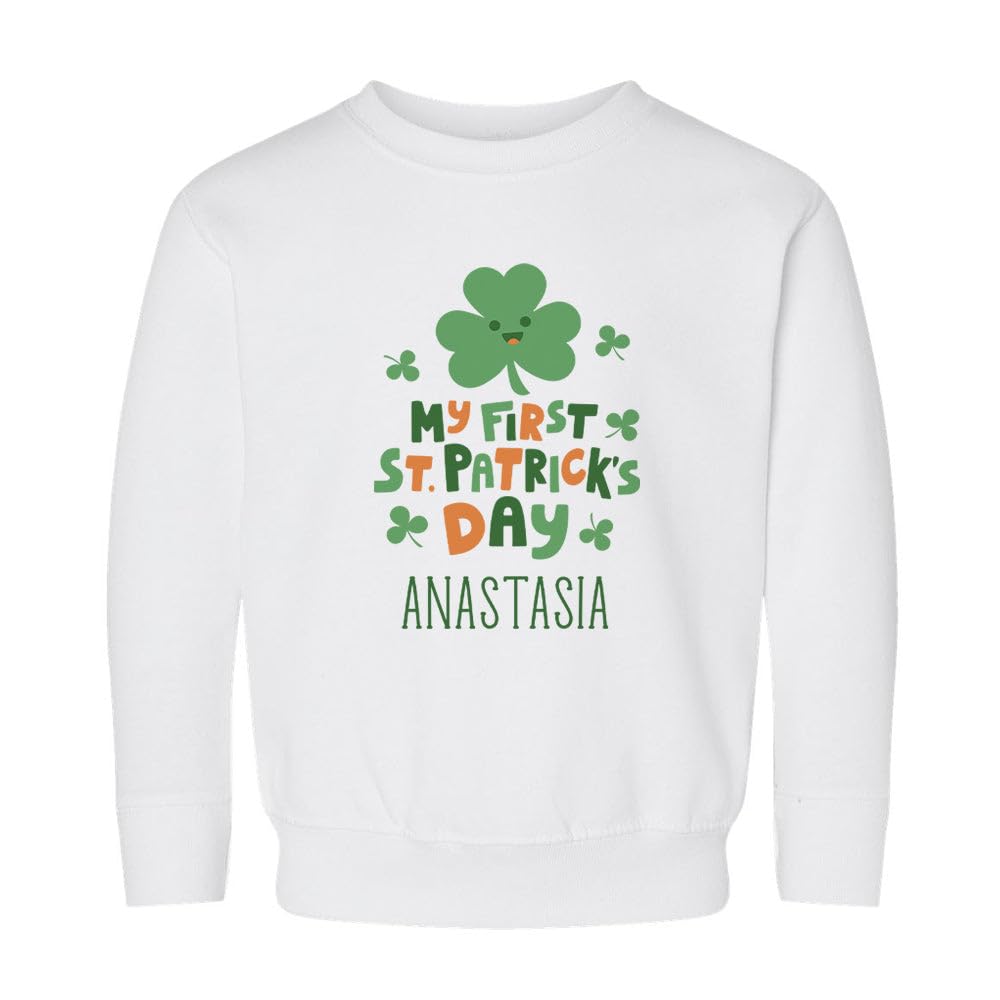 My First St. Patrick's Day Anastacia Kids Sweatshirt Toddler 3T White