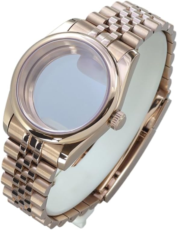 Rose Gold Stainless Steel Diver Watch Case with Sapphire Glass for NH35 NH36 Miyota8215 8205 Movement for Datejust Style