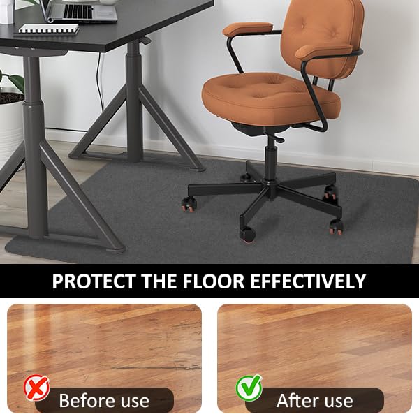 Image of Office Chair Mat for Hardwood Floor&Tile,55 inchx35 inch Anti-Slip Desk Chair Mat,Low-Pile Chair Mat,Multi-Purpose Hardwood Floor Protector for Office,Home (Light Grey, 35 * 55IN)