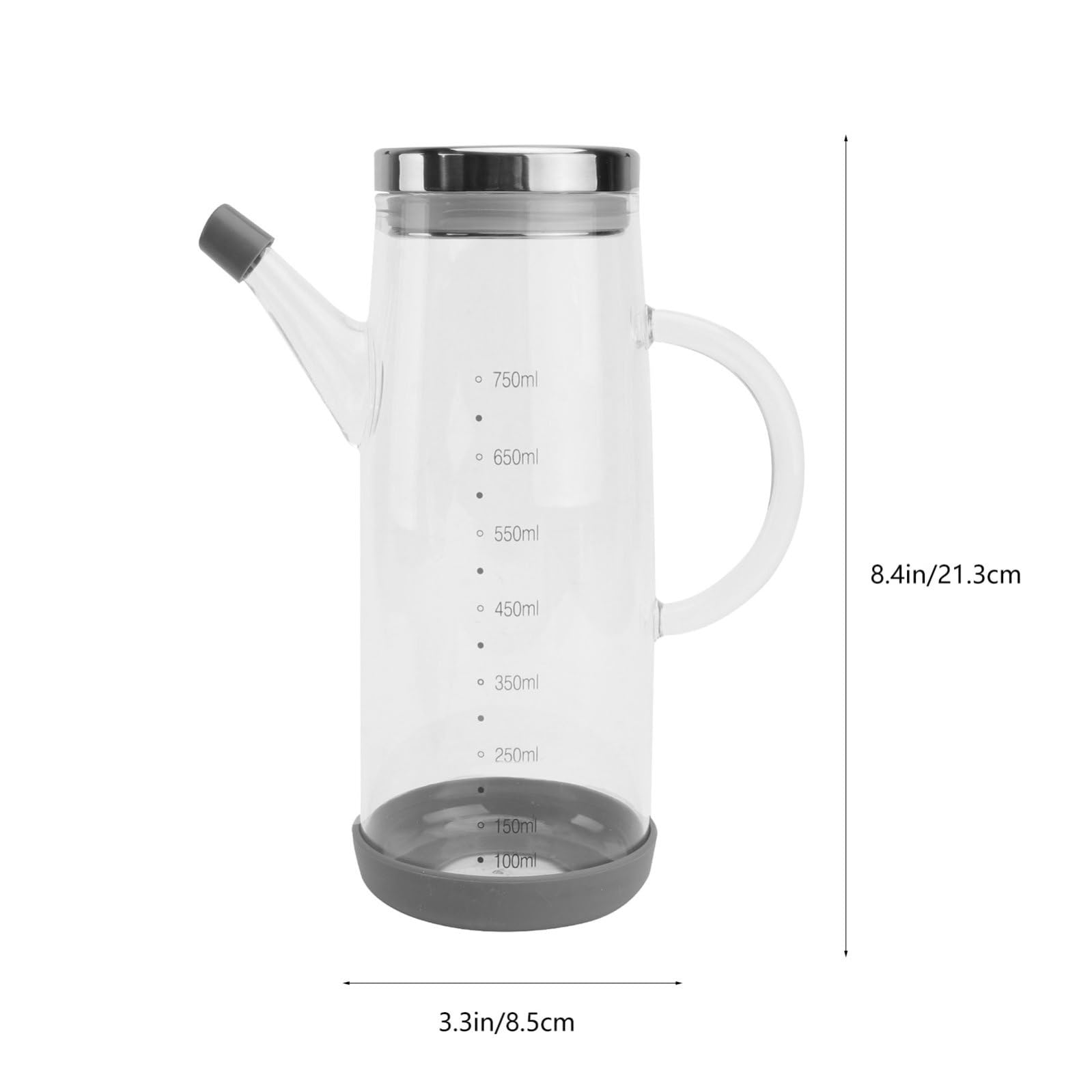 Cabilock Aceitera de Vidrio Borosilicato 750ml Portátil a Prueba de Fugas | Impresión a Alta Temperatura, Apta para Aliños y Varios Condimentos, Formato Rellenable para Cocina