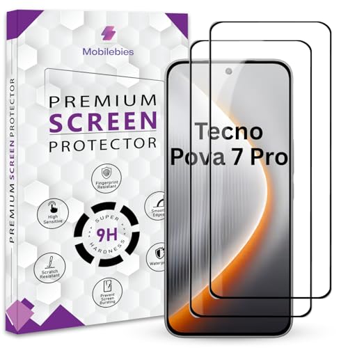 Image of Premium Tempered Glass Screen Protector Guard For Tecno Pova 7 Pro (6.78 Inch, Pack of 2) | Edge to Edge Coverage With Easy to installation kit