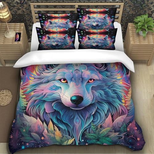 Parure de lit corbeau 3d 200x200cm housse couette microfibre super douce - 5