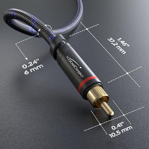 Image of KabelDirekt - RCA Cable - 1.5ft - 2x2, Braided