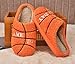 INMINPIN Women Men Ball Sports Slippers Soft Curly Plush House Shoes Cozy Bedroom Slippers Indoor Outdoor with Non Slip Sole for Sports Fan, Basketball Orange 11-11.5 Women/9-9.5 Men