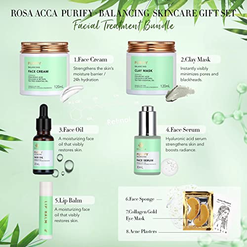 Facial Skin Care Set & Bath Spa Kit, Bath And Body At Home Spa Kit, Mothers Day Gifts Ideas, Self-Care Relaxation Gift, Skin Care Collection Plus Essential Oil, Hyaluronic Acid, Vitamin E.(Tea Tree) #TOP2