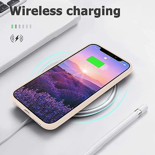 Image of DIZORO Microfiber Candy Case Compatible for iPhone 13 / iPhone 14 6.1 Inch Shockproof Slim Back Cover Liquid Silicone Case - Sand Pink