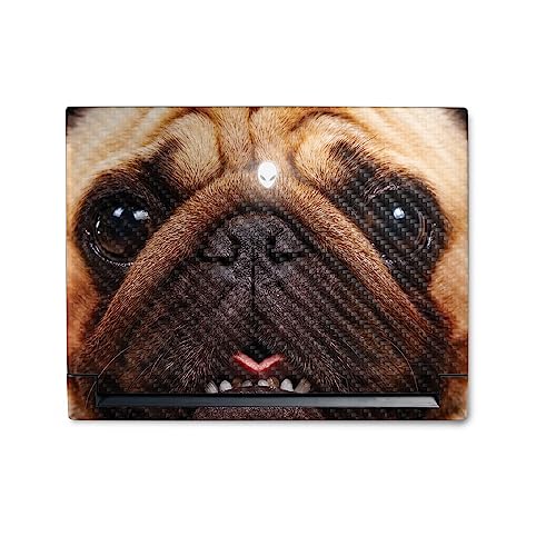 Image of MightySkins Carbon Fiber Skin Compatible with Alienware M18 R1 (2023) Full Wrap Kit - Pug | Protective, Durable Textured Carbon Fiber Finish | Easy to Apply & Change Styles | Made in The USA