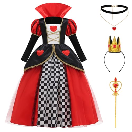 Disfraz de Princesa para Niñas Color Rojo Talla 120(5-6T) miniatura 1
