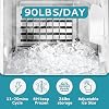 EUHOMY 15 W Commercial Under Counter Ice Maker Machine, 90 Lb/Day Auto-Cleaning & 24H Timer, Gravity Drainage,Stainless Steel Built-in Freestanding Ice Maker, 24 Lb Bin, Ideal for Commercial & Home
