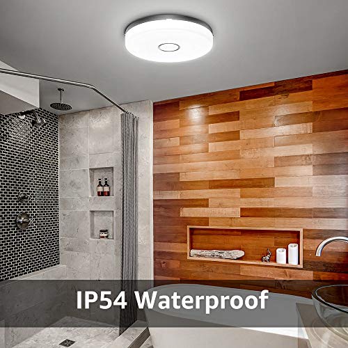 Olafus 18W Plafoniera LED 5000K 1600LM IP54 Waterproof, Plafoniera LED Soffitto Rotonda 25cm Luce Bianca Fredda, Plafoniera Moderna e Sottile di PC Materiale, CRI 90+ Plafoniera Bagno Cucina