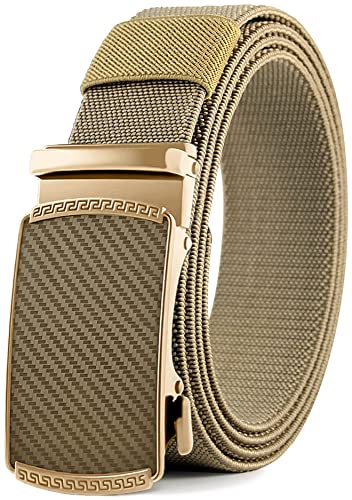 Image of DOOPAI Belt Men, elastic golf belts for men, 2 Pack Nylon Ratchet Belt Mens Belts Casual, Adjustable Trim to Fit