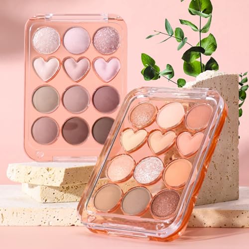 Boobeen Colorful Eyeshadow Palette, Blendable Shimmer and Matte Nudes Shades, 12 Pigmented Powder, Bright Eye Makeup Palette - Image 7