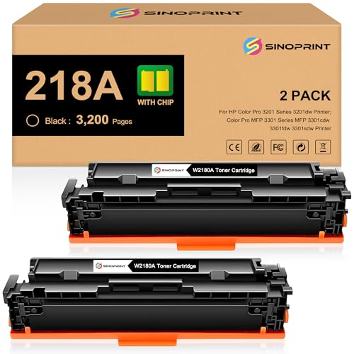 Image of 218A Black Toner Cartridge with CHIP for HP W2180A 218X W2180X