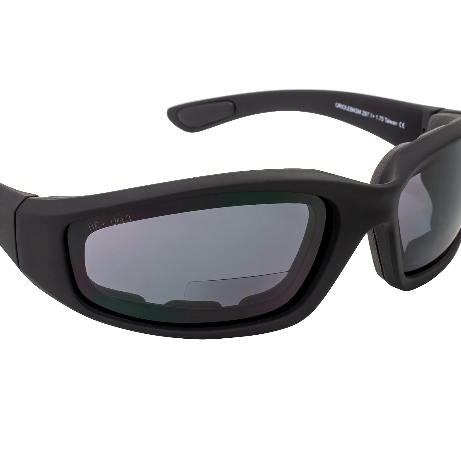 2 Paar Birdz Oriole Bifokale Sicherheit Motorrad Sonnenbrille Schwarz Rahmen 1,5 Klar & Rauchgläser Tragetasche