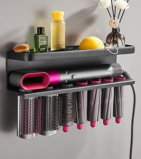 QKTYB Hair Dryer Holder Hairdryer Station Wall Mount Holder Organizer Stand Storage Rack Airwrap Stand for Dyson