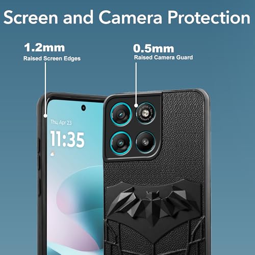 Image of Amazon Brand - Solimo Back Cover for Moto G67 Power 5G | 3D Silicon with Cloth | Shockproof | Stylish Bumper Case (Black)