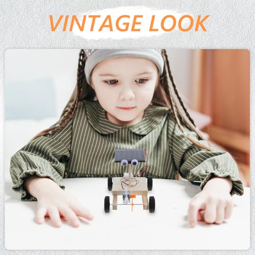 UPKOCH Solarauto Selber Bauen Projekte Stemmen Solarbetriebenes Auto Elektronik-kit 3D-Puzzle-Spielzeug Holz Elektroauto Holz Montage Solarauto Modell Kind Handbuch Kleine Produktion