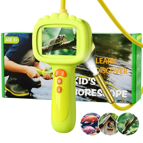 Endoscópio criança, câmara infantil 1080P, brinquedo Stem para exploração ao ar livre, jardim, campismo e natureza, melhores presentes de aniversário para meninos e meninas de 4, 5, 6, 7, 8, 9, 10 anos