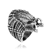 ZMY Home Fashion Mens Jewelry Rings, Alien Predator Design 316L Stainless Steel Ring for Men (8)
