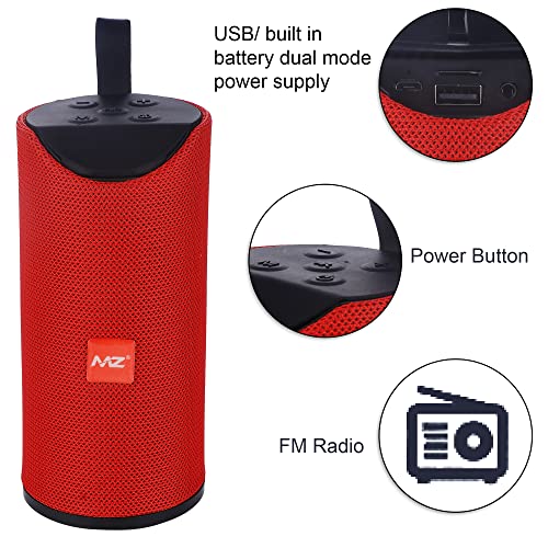 Image of MZ TG-113 (Portable Bluetooth Speaker) Dynamic Thunder Sound with High Bass 10 W Bluetooth Speaker (Red)