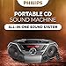 Philips Portable Boombox CD Player Bluetooth FM Radio MP3 Mega Bass Reflex Stereo Sound System with NFC, 12W, USB Input, Headphone Jack, and LCD Display