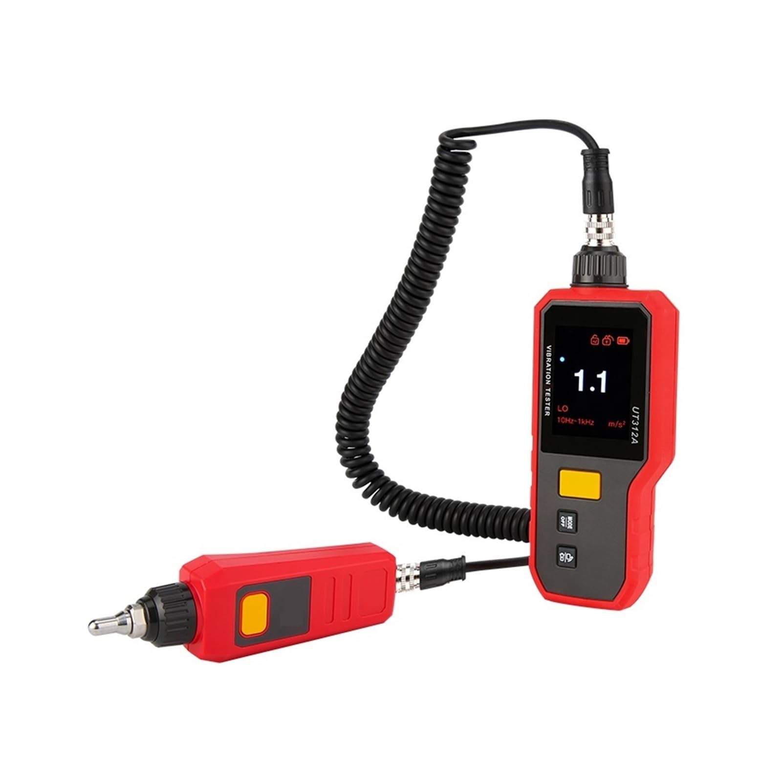 Vibrationsmesser, UT312A Digitales Vibrationsmessgerät Hochpräzise Geschwindigkeits- und Verschiebungstester 2,4-Zoll-TFT-Bildschirm mit automatischer Drehung