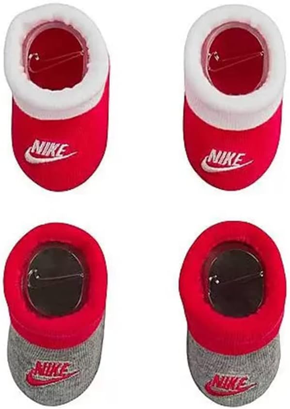 Nike 2-Pack Pink & Grey Bootie Socks Newborn 0-6 Months