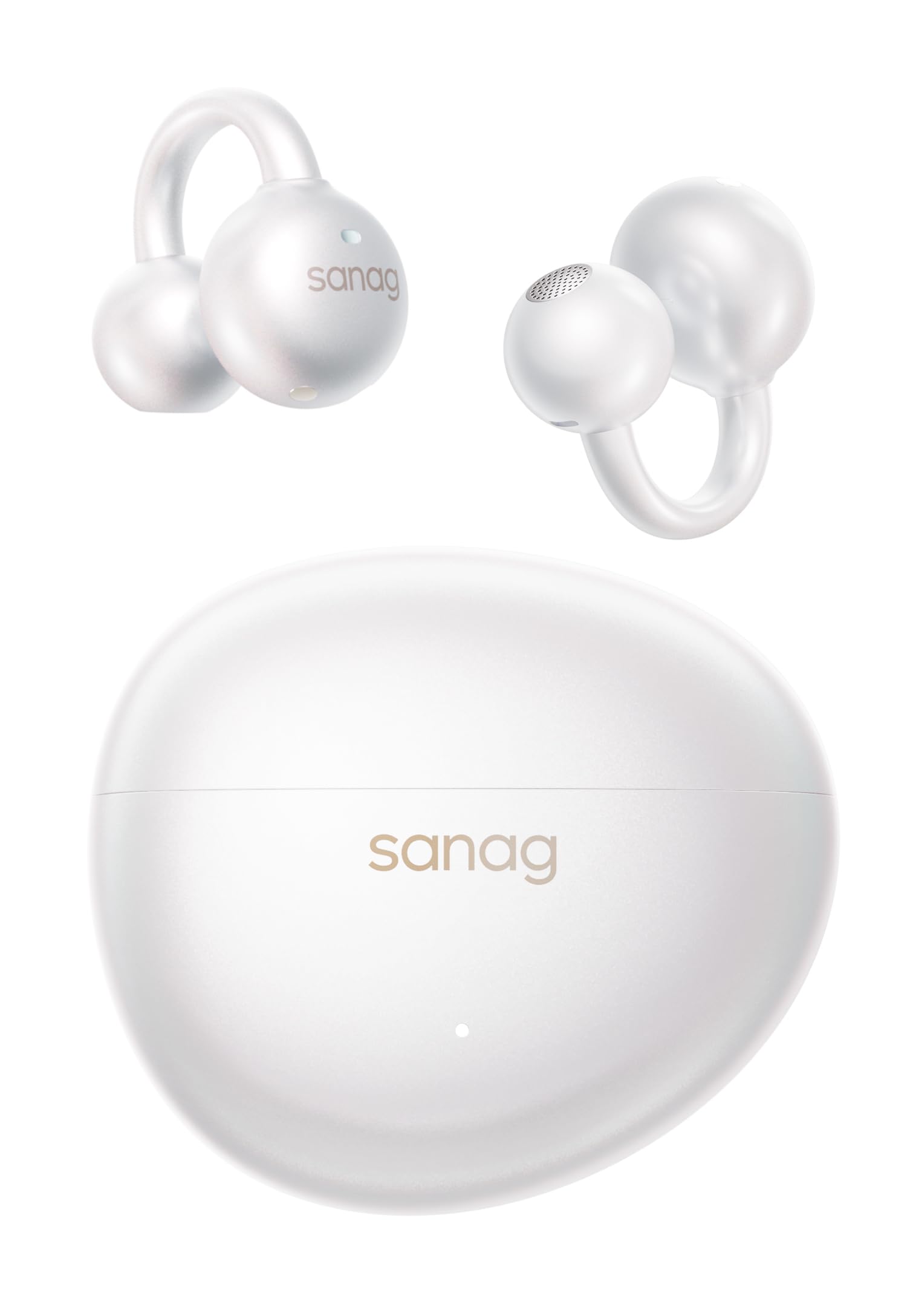 SANAG S7SUltra Open Ear Kopfhörer, Clip On Earbuds Kabellos Dyna HiFi, Bluetooth 6.0, 40H Spielzeit, IP67 Wasserdicht, 4g, ENC Geräuschunterdrückung für Anrufe, Sicherer Halt für Laufen, Radfahren
