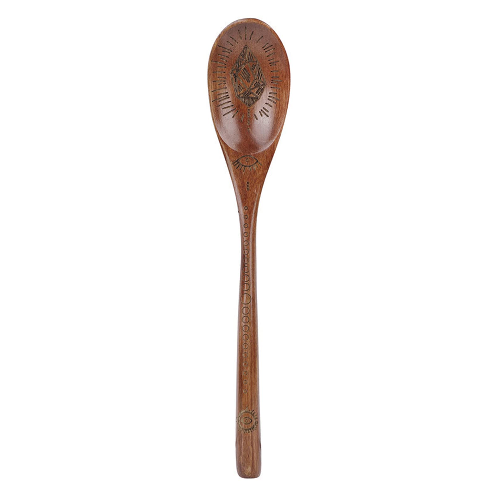 Tsophreniq Wooden Spoons Soup Spoon Tableware Natural Ellipse Ladle Spoons 5 Styles Choose for Stirring Cooking Long Wooden for Stirring