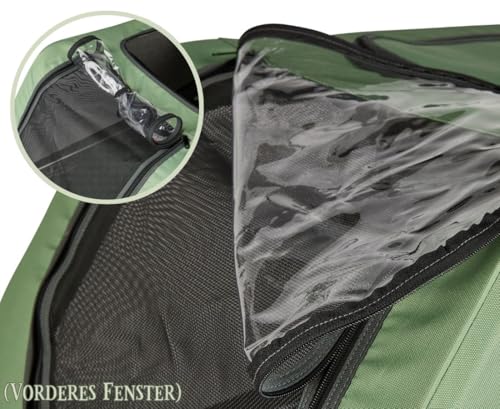 Knuffelwuff Cruvado Hundeanhänger & Buggy | Fahrradanhänger für Hunde bis 45kg | faltbar, leicht & stabil | mit Sicherheitsleine, Reflektoren, Insektenschutz & Universalkupplung