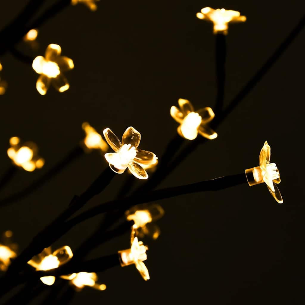 400 cm LED Kirschblüten Lichterbaum Warmweiß 672 LEDs 8 Beleuchtungsmodi verstellbare Äste Stahlstandfuß für Wohnzimmer Garten Terrasse und Wintergarten