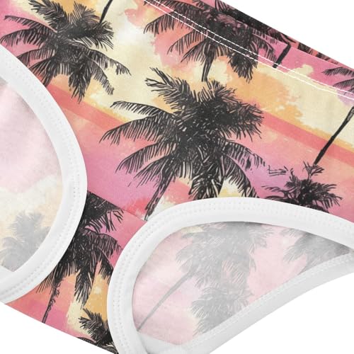 Wusikd Black Palm Tree Girls' Underwear Cotton Girls Briefs Soft Toddler Underwear 2T4