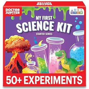 Doctor Jupiter My First Science Kit for Kids Ages 4-5-6-7-8-9-10-11-12 | Birthday Gift Ideas for 4+ Year Old Boys & Girls | STEM Learning & Educational Toys | 50+ Experiments Starter Science Series