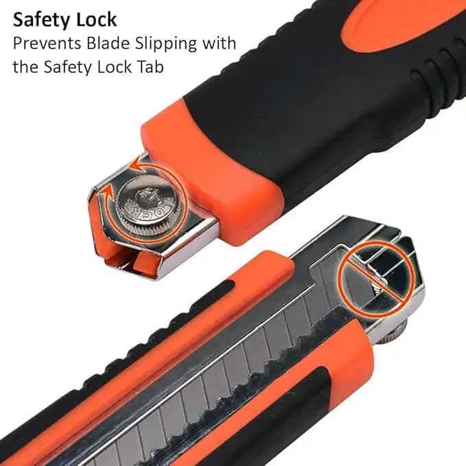 Heavy Duty Utility Knife, Retractable, 18mm, with 3 Replacement Blades