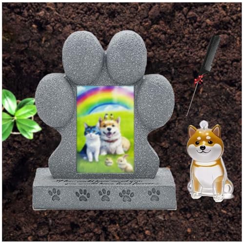 犬の毛キーホルダー そして 犬の記念フレーム, 写真フレーム用スロットとペットの毛髪収集機能付き ペット墓標犬のパーソナライズ 心遣いのペットの死別記念品